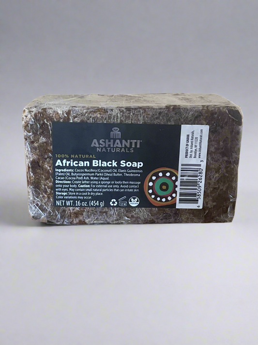 Ashanti Natural Organic African Black Soap Bar Original 16 Oz.