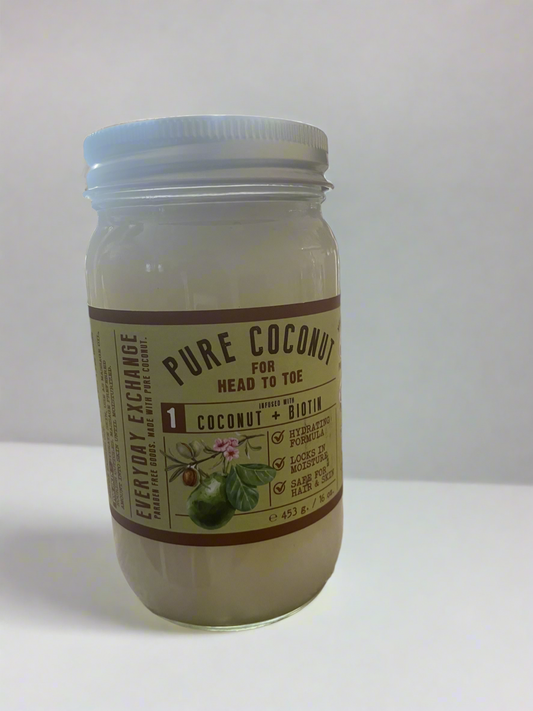 Pure Coconut Head-to-Toe Moisturizer - Coconut + Biotin, Paraben-Free, 453 g / 16 oz.